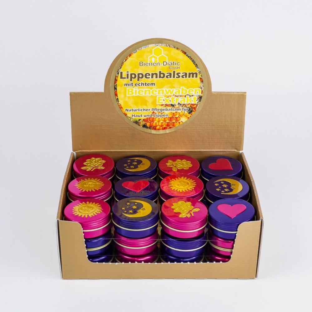 Lippenbalsam 14 ml Aufsteller So/Mo/He/Ro sortiert