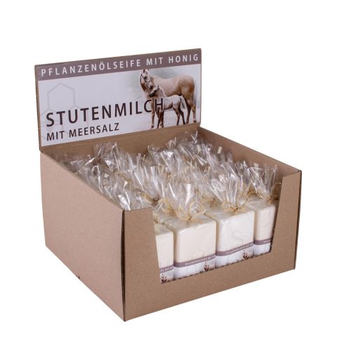 Aufsteller m. 24 Stutenmilch/Meersalzseifen deko.