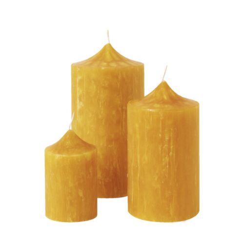 Stumpenkerze 100 % Bienenwachs Struktur 140/75